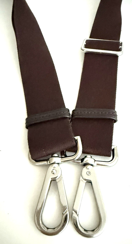 Tumi Replacement Shoulder Strap Dark Brown Silver 1.5" Wide