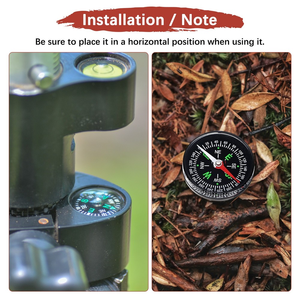 40mm Mini Compass [1PCS] - Pocket Oil Filled Small Compass Bulk - [Black]