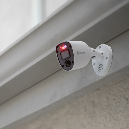 4pack Swann 4K Add-On DVR Bullet Security Camera System with Sensor Spotlight