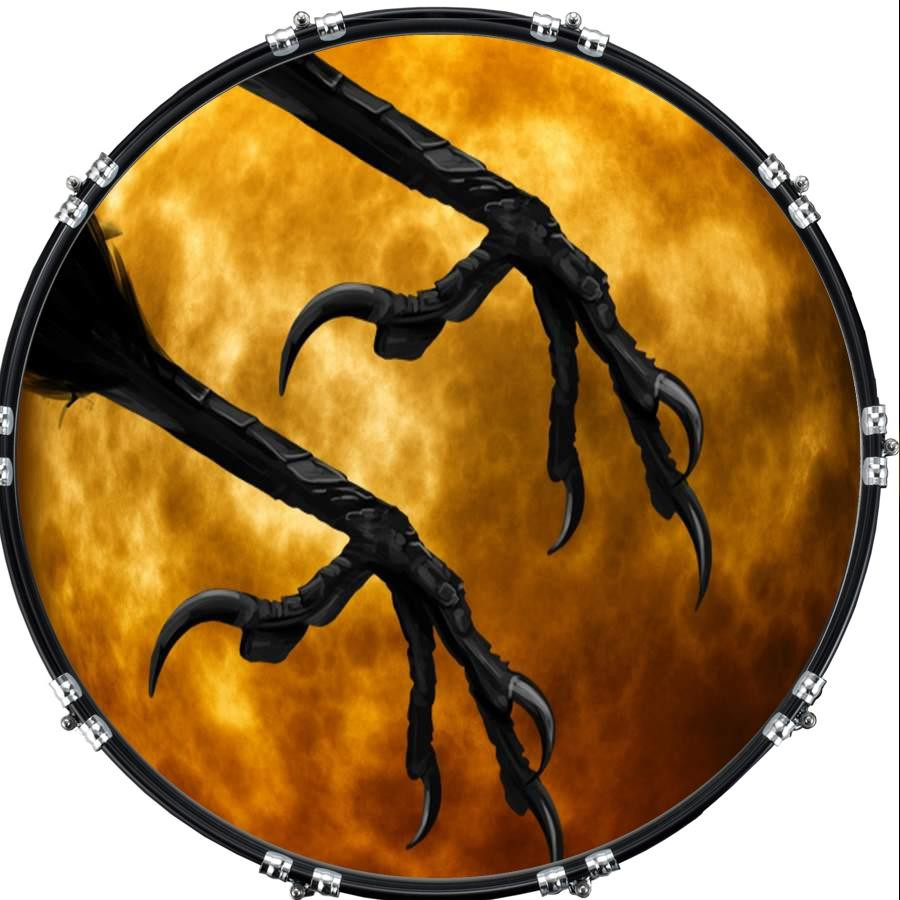20" Custom Bass Kick Drum Front Head Graphical Crows Feet