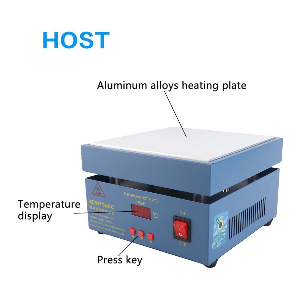 200*200mm LED Microcomputer Electric Heating Plate Preheating Station 800W EU