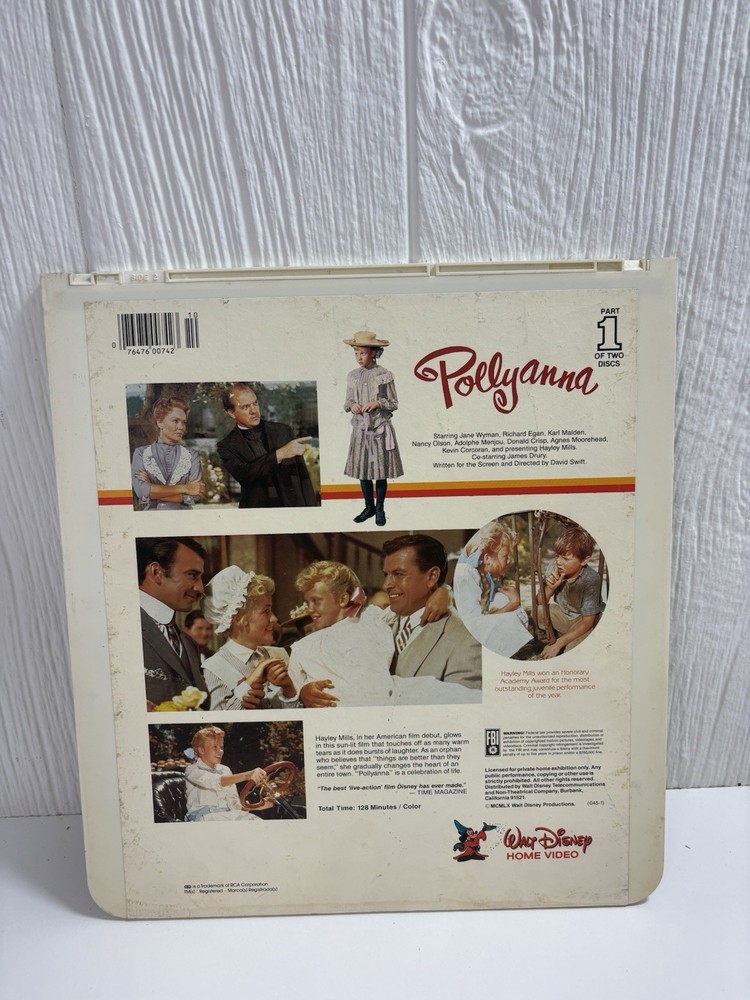 Disney’s Pollyanna CED VideoDisc RCA SelectaVision Part 1 Untested