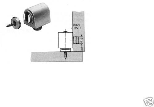 HETTICH MAGNETIC CATCH,PLASTIC, WHITE, 9 POUND PULL