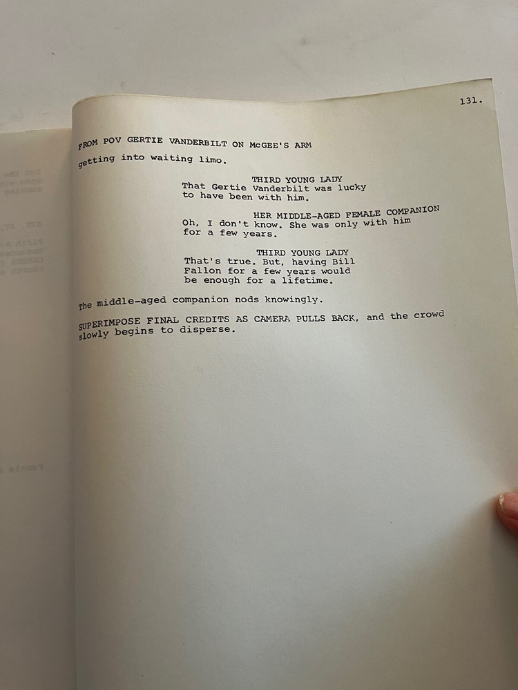 vintage movie script “Fallon” By Geoffrey S. Ryan