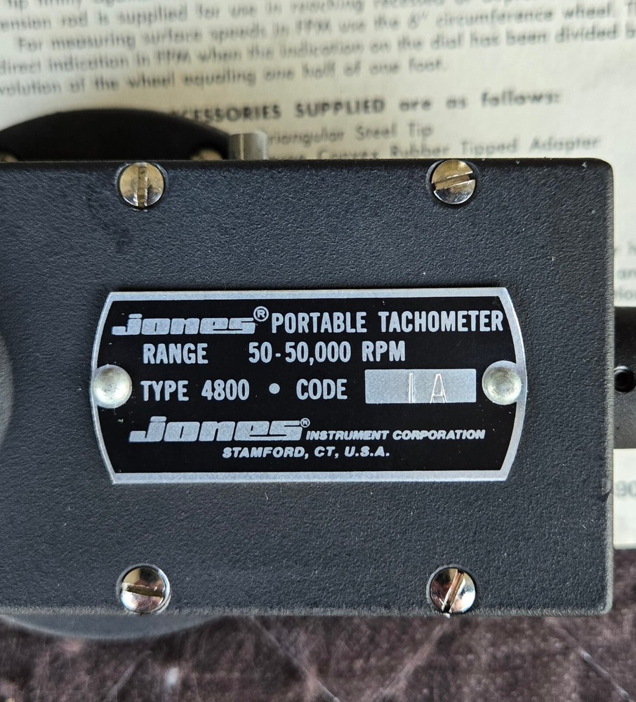 Jones Portable Hand Tachometer Type 4800