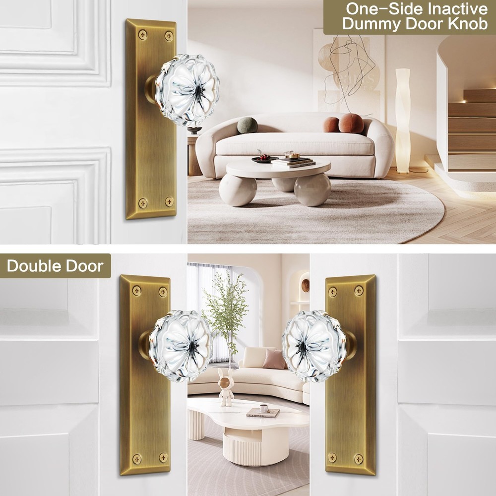 newliplace 2 Pack Antique Brass Single Sided 2 Dummy,