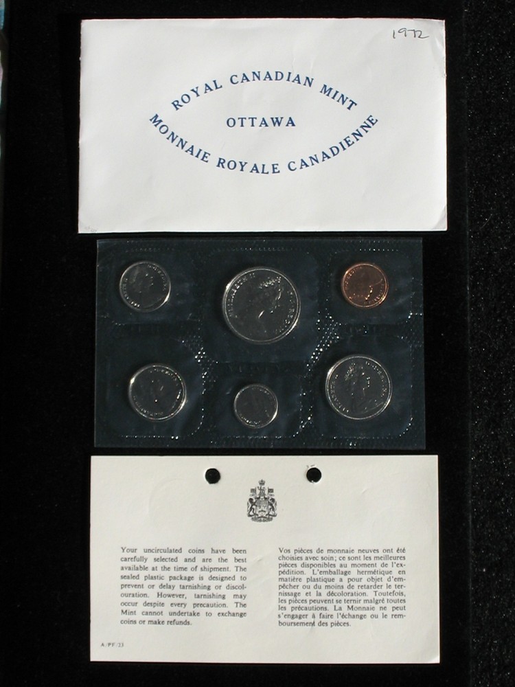 1972 CANADA PROOFLIKE MINT SET * WITH ORIGINAL MINT PACKAGING *