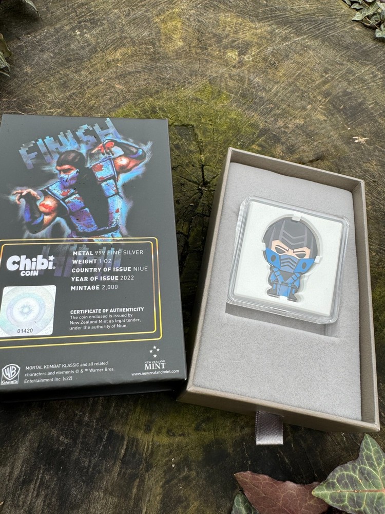 Mortal Kombat Klassic Sub Zero Chibi Proof 2022 Niue