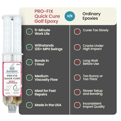 Brampton PRO-FIX Quick Cure Golf Epoxy, 5-Min Work Life, 1 Hour Full 0.85 Ounce