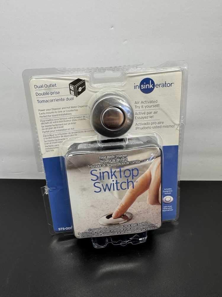 InSinkErator Sink On Top Switch Satin Nickel Button Dual Outlet New