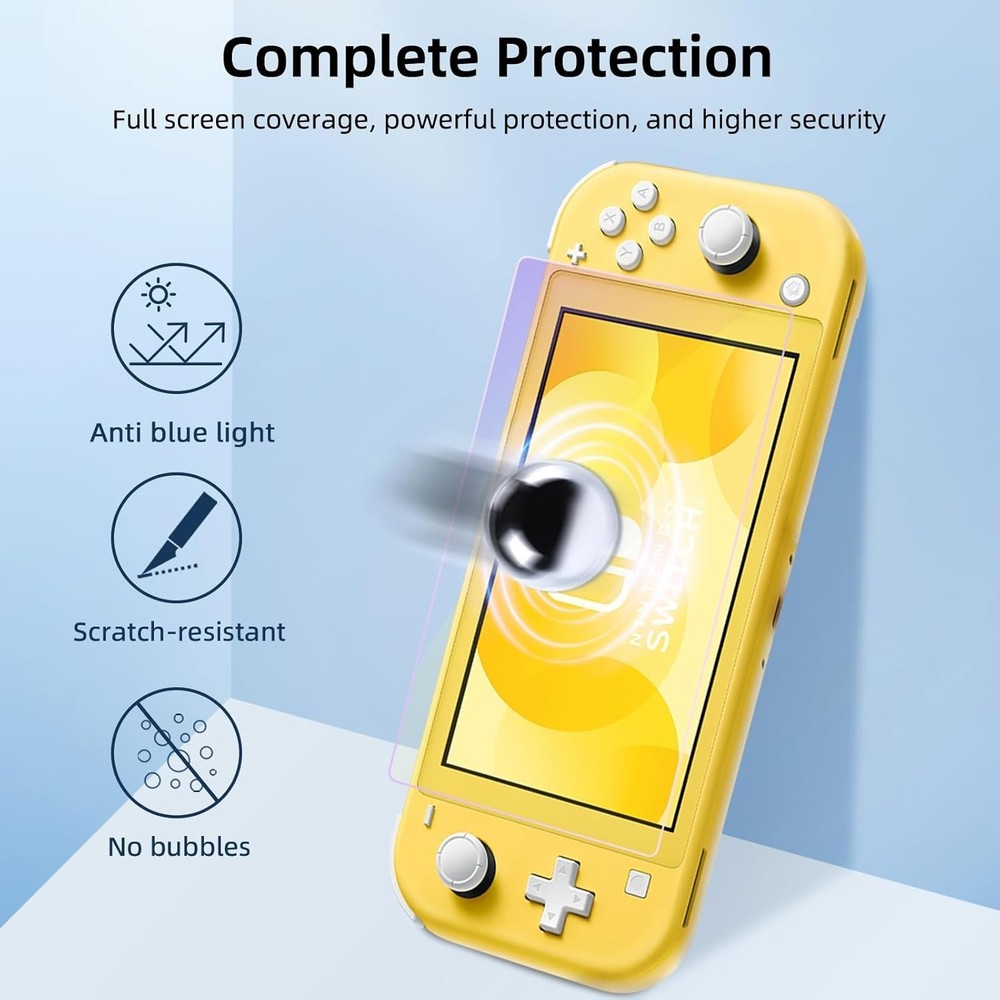 2-Pack Tempered Glass Screen Protector for Switch Lite 5.5 - Blue Light Blocking