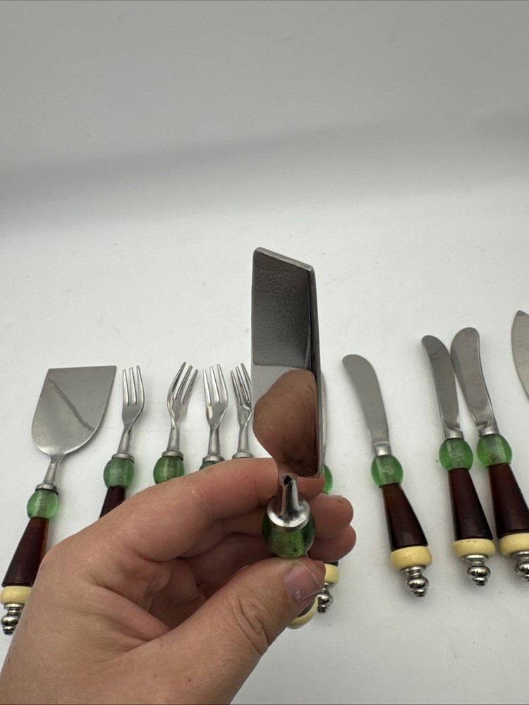 Vintage Lenox 11 Pc Cheese Appetizer Set Forks Spreaders Servers