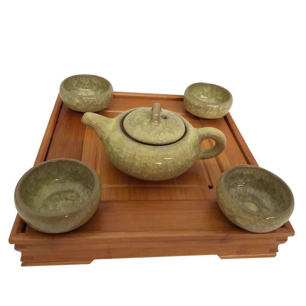THY HOME Exquisite Glazed 5 PCS Ceramic Tea Set