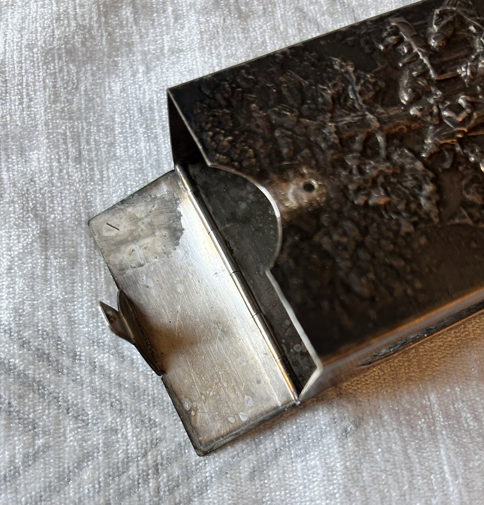 Big Denmark Hans Jensen Silver Plated Cigarette Box Case Marked