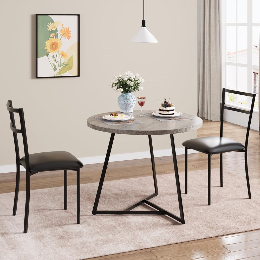 ⭐☑️3X Kitchen Table and Chairs for 2 with Upholstered Chairs Dining Room Table S