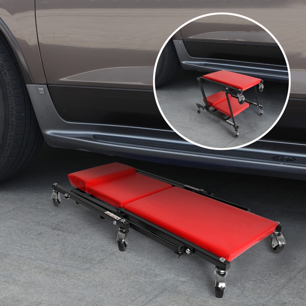 BIG RED 250 lbs Torin Z Creeper/Foldable 36" Creeper 22" Rolling Seat