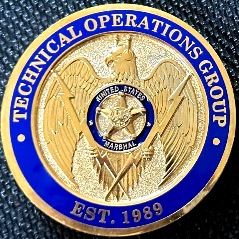 US Marshals Service Technical Operations Group BLUE enamel TOG challenge coin
