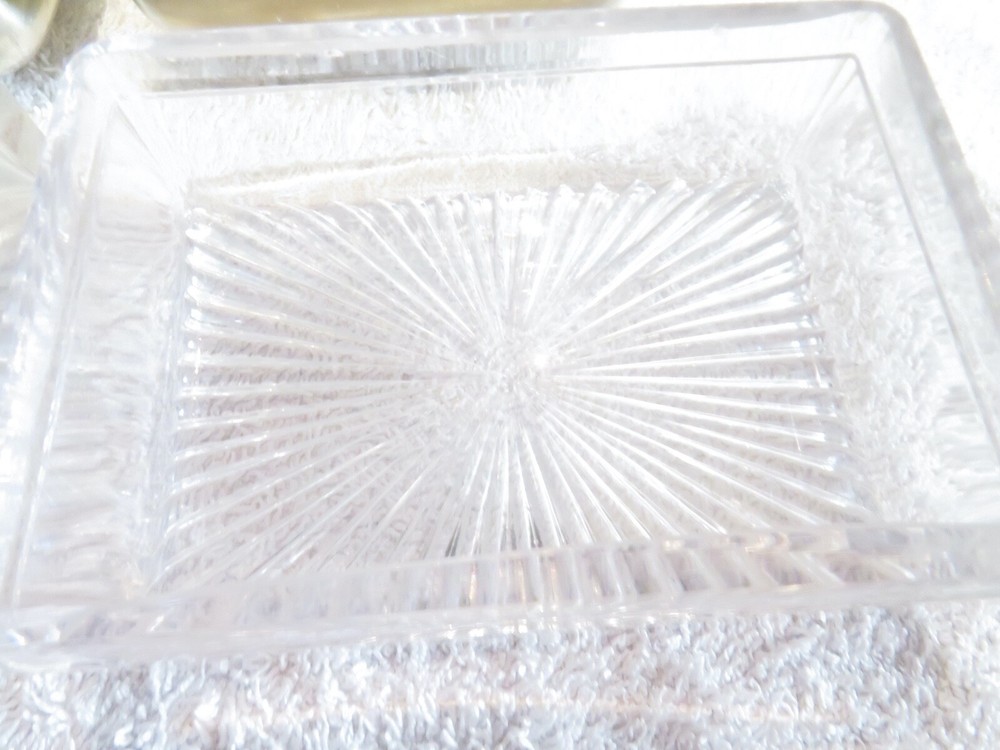 Gorgeous victorian english sterling silver & crystal 2 rectangular boxes London
