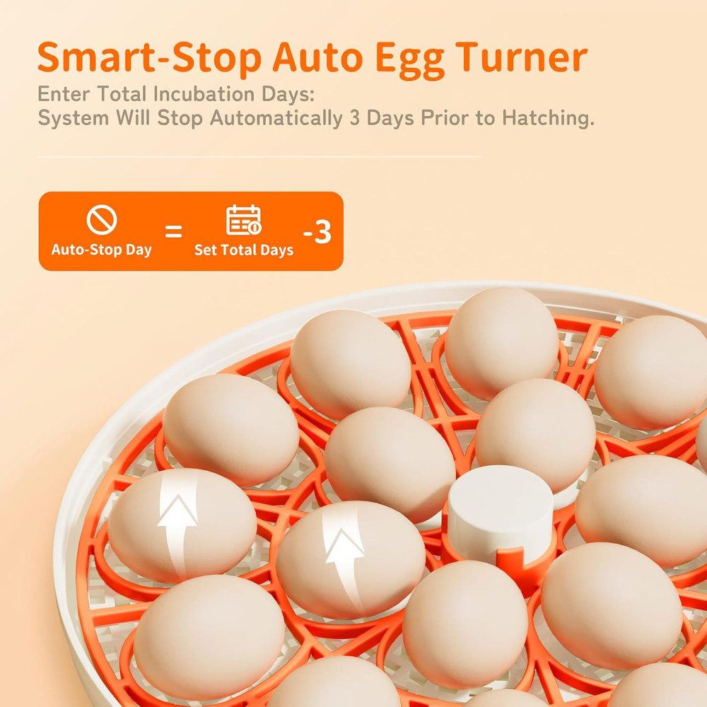 18 Egg Incubator, Automatic and Adjustable Egg Turning, Egg Candler, Temperature