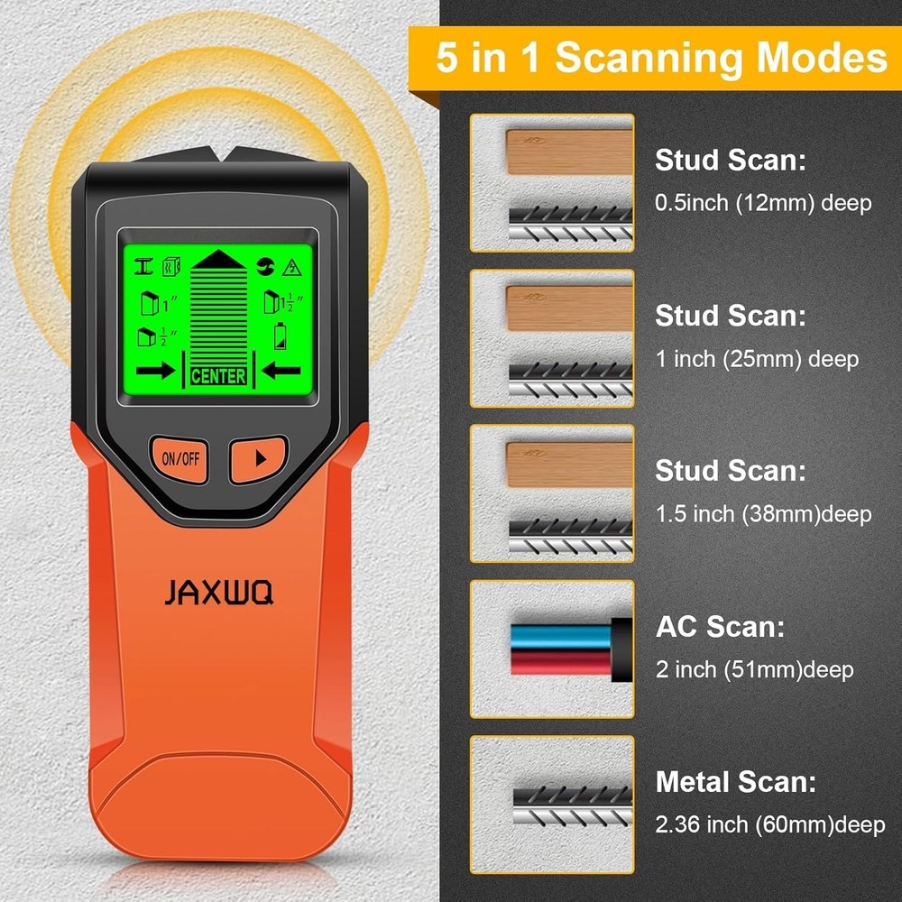 Stud Finder Wall Scanner - 5 in 1 Stud Finder Tool w/Microprocessor Chip and ...