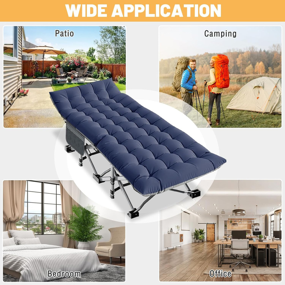 Docred Folding Camping Cot with Mattress, 2 Pack Heavy Duty Folding Cot for Adul