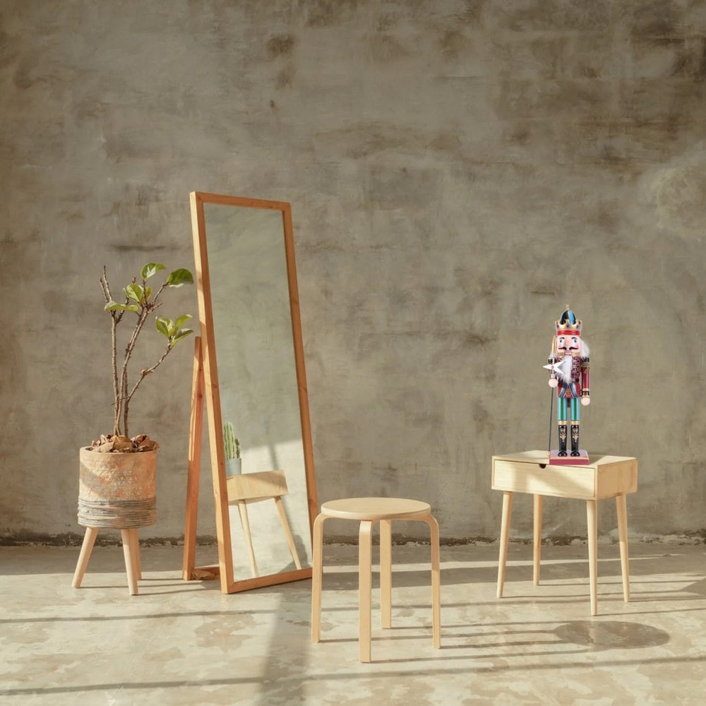 Nutcracker Puppet Ornament Wooden Walnut Shape Desktop Decor