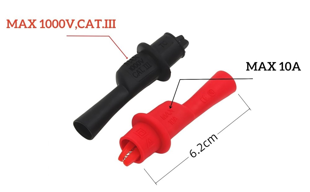 Lightweight Insulated Alligator Clips - Essential for Safe Electrical Testing