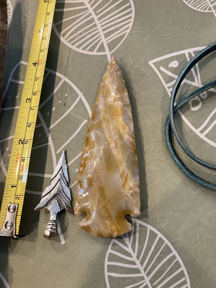 Handmade 13" Flint Knapped Stone Knife Handle Primitive Style,EXTRAS