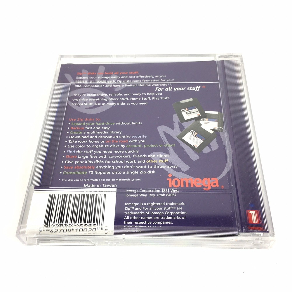 Iomega ZIP 100 PC Formatted 100Mb ZIP Disk With Jewel Case