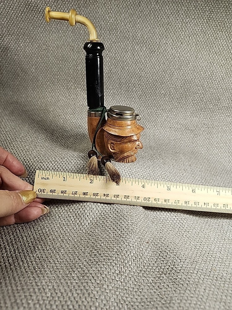 Antique German Figural Pipe Initial DH