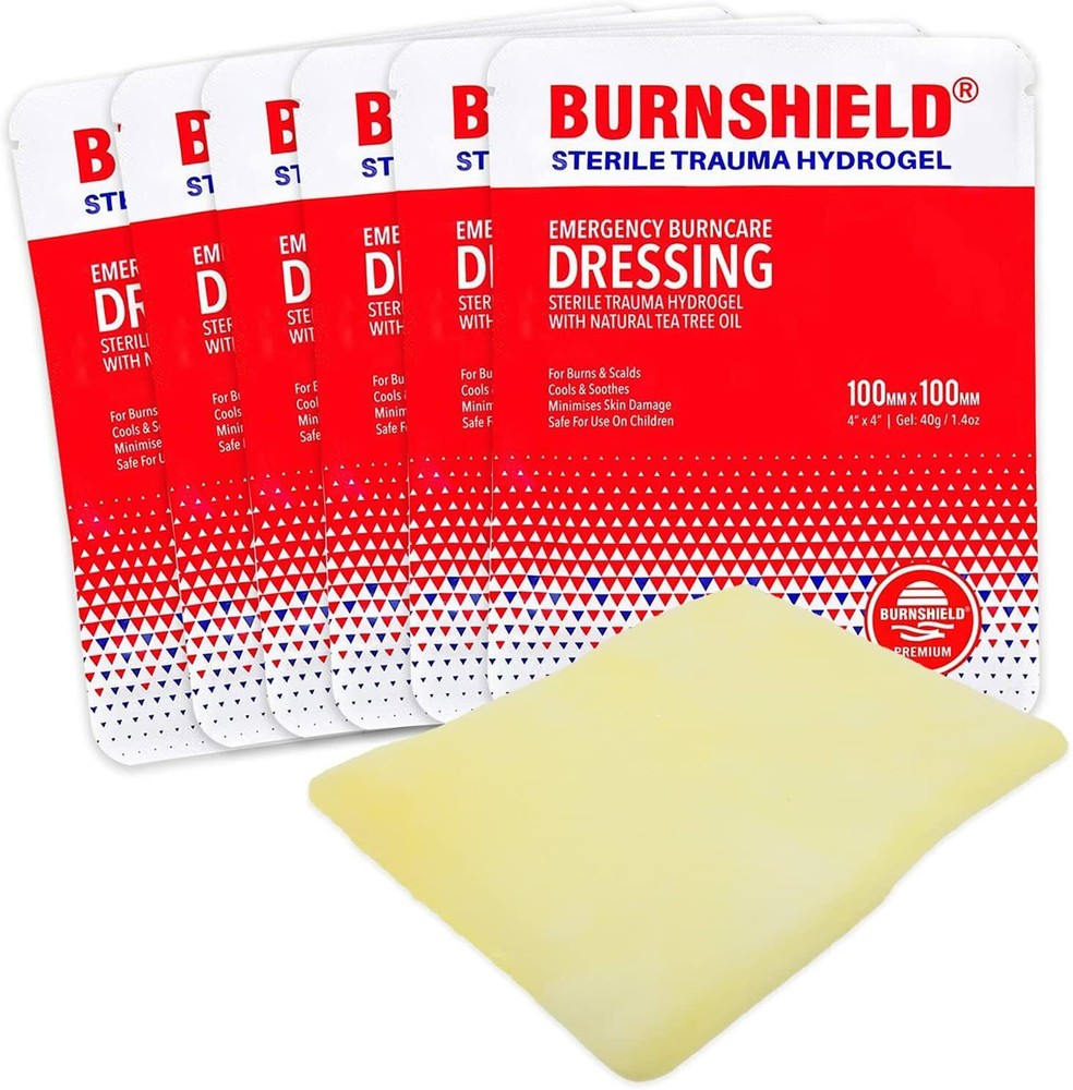 Burnshield 4" X 4" Burn Dressing Sterile Hydrogel Burncare - 6 Count