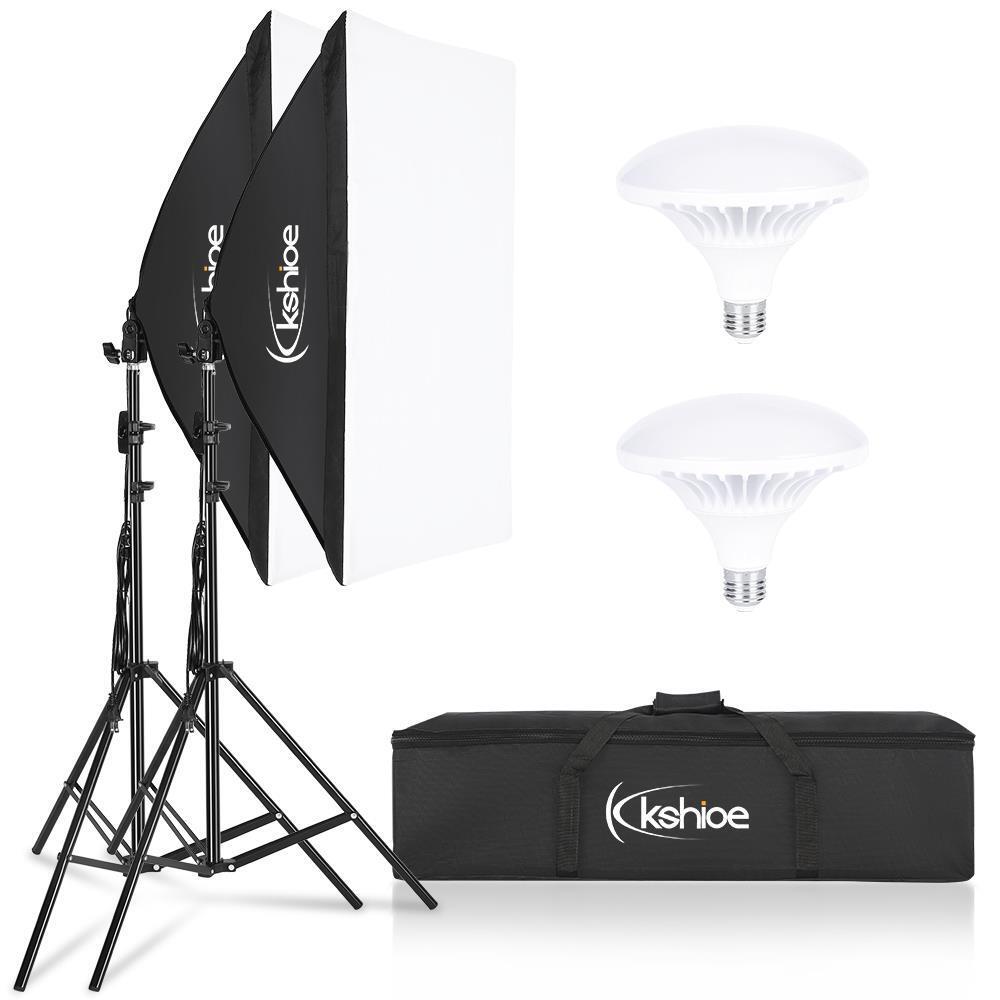 Photography Studio 2PCS Soft Box Light Stand Continuous Lighting Kit Diffuser