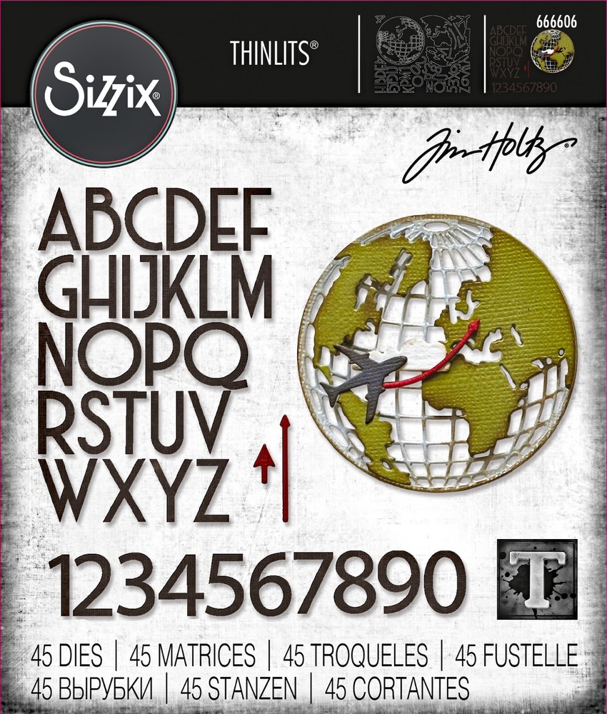 New Retired Sizzix Thinlits 29pc World Travel #666606 Retail $20.99 Tim Holtz