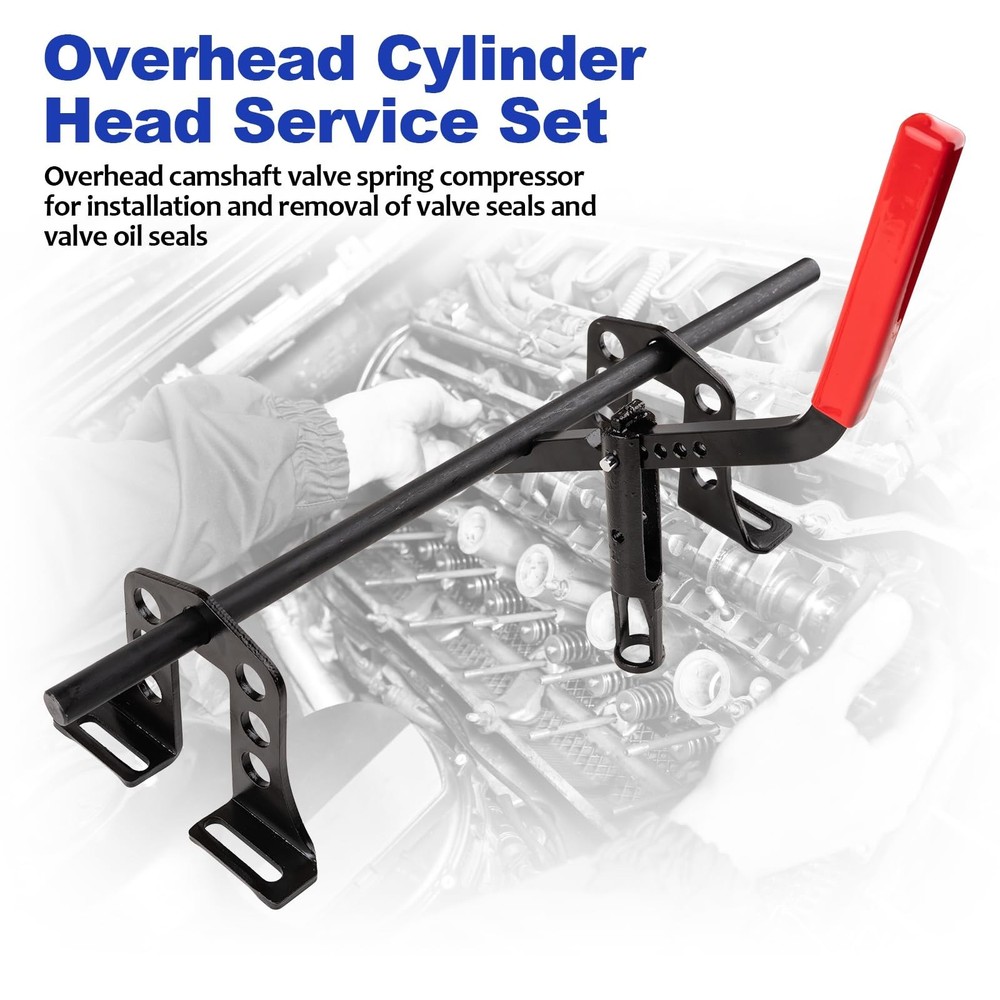 Valve Spring Compressor and Valve Guide Removal Tool Set - Universal OHV/OHC ...