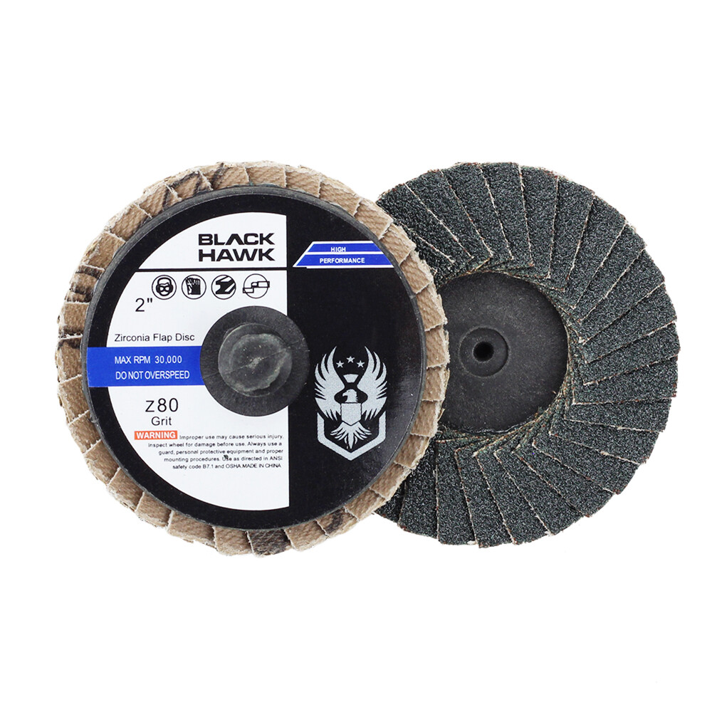 50 Pack - 2" Mini Flap Discs 80 Grit Quick Change Sanding Roloc Style Type R