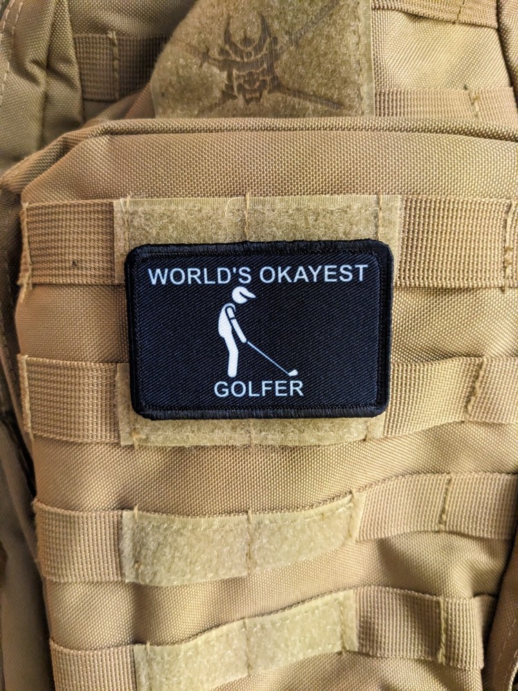 World's okayest golfer meme morale patch 2"x3" hook & loop tactical