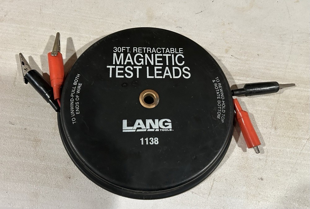 Lang Tools 1138 2 x 30' Magnetic Retractable Test Leads
