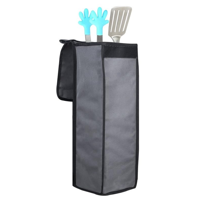 YUJHON Grill Tool Storage Bag,Waterproof Foldable Organizer for BBQ grey