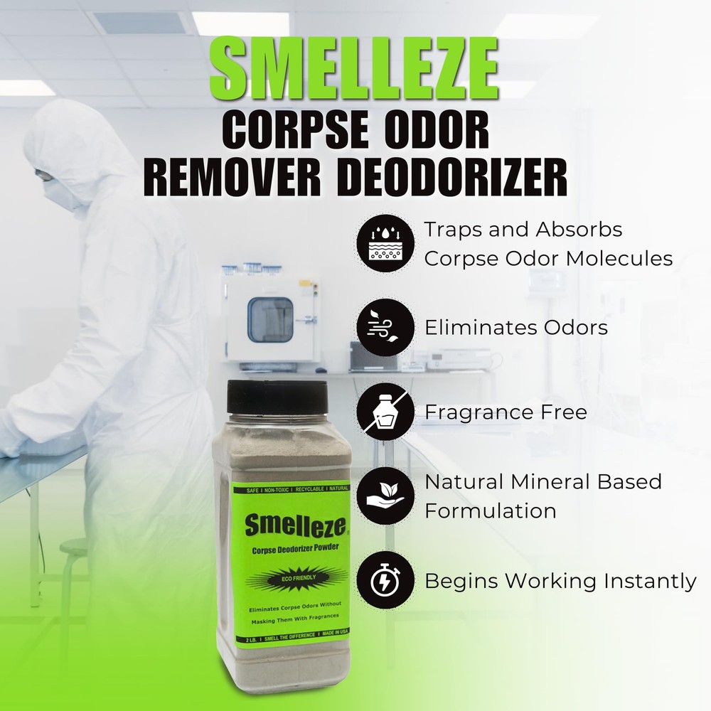 Natural Corpse Odor Absorbent & Deodorizer Powder - Deodorizes Morgues, Funer...