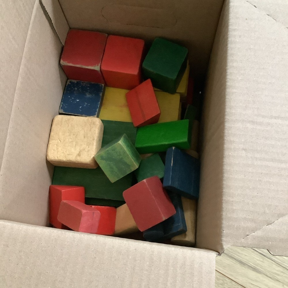 Vintage Wooden Stacking building Bricks