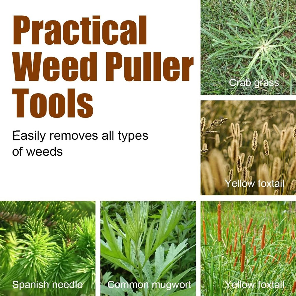 Weeder - Manual Weed Puller Tool, Uprooting Weeding Remover Tool, 4-Claw Stee...