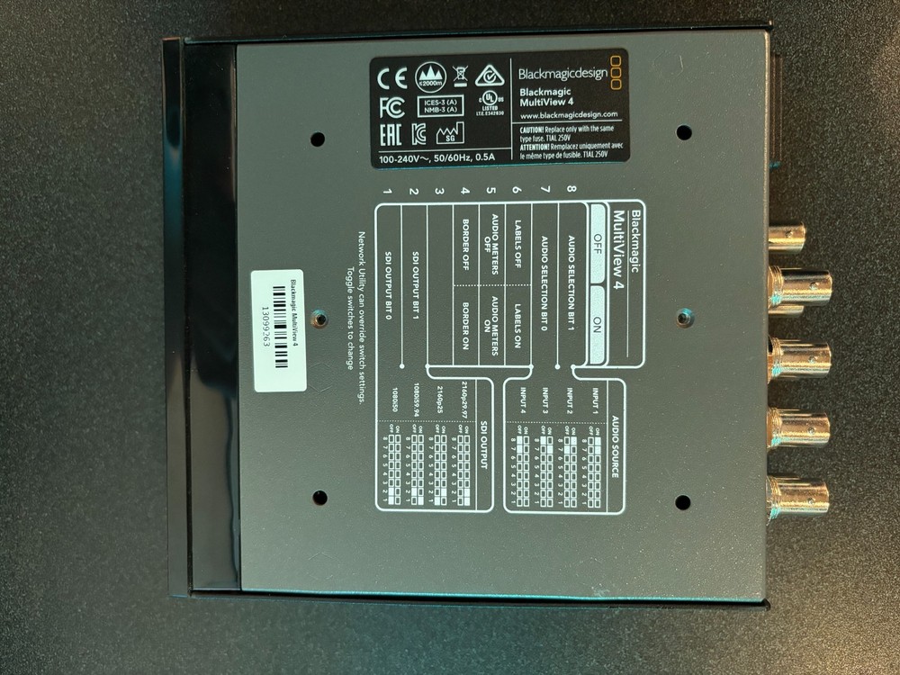 Blackmagic Design Multiview 4 and Four Pearstone BNC Cables