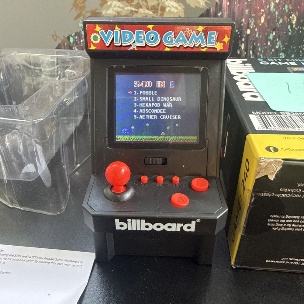 Billboard 8-Bit Mini Arcade Game Machine 240-in-1 with Box