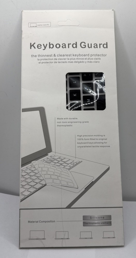 Washable & Flexible Keyboard Protector for MacBook Air 15'' & Pro 14/16, Black