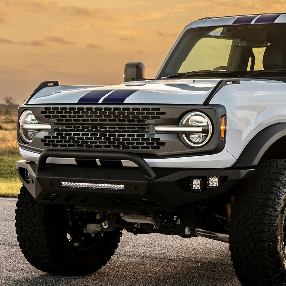 Black Start-up Sequential Switchback Full LED Headlights for 21-26 Ford Bronco