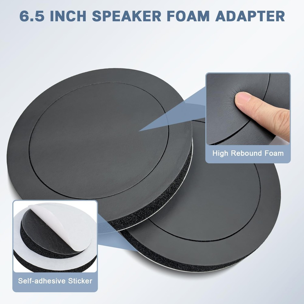 6.5 Speaker Spacer, Solid Plastic Car Door Speaker Ring Mounting Bracket with...