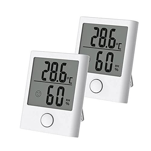 BALDR Digital Mini Hygrometer & Indoor Thermometer - 2 Pack, White x 2