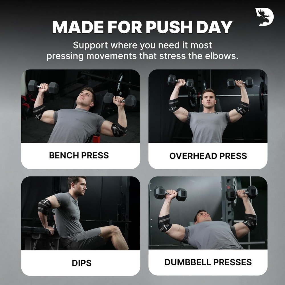 Breathable Elbow Wraps - 40'' Adjustable Straps for Joint Support & Performance