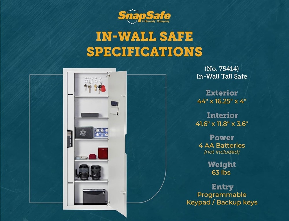 Snapsafe In Wall Safe - Tall - 75414