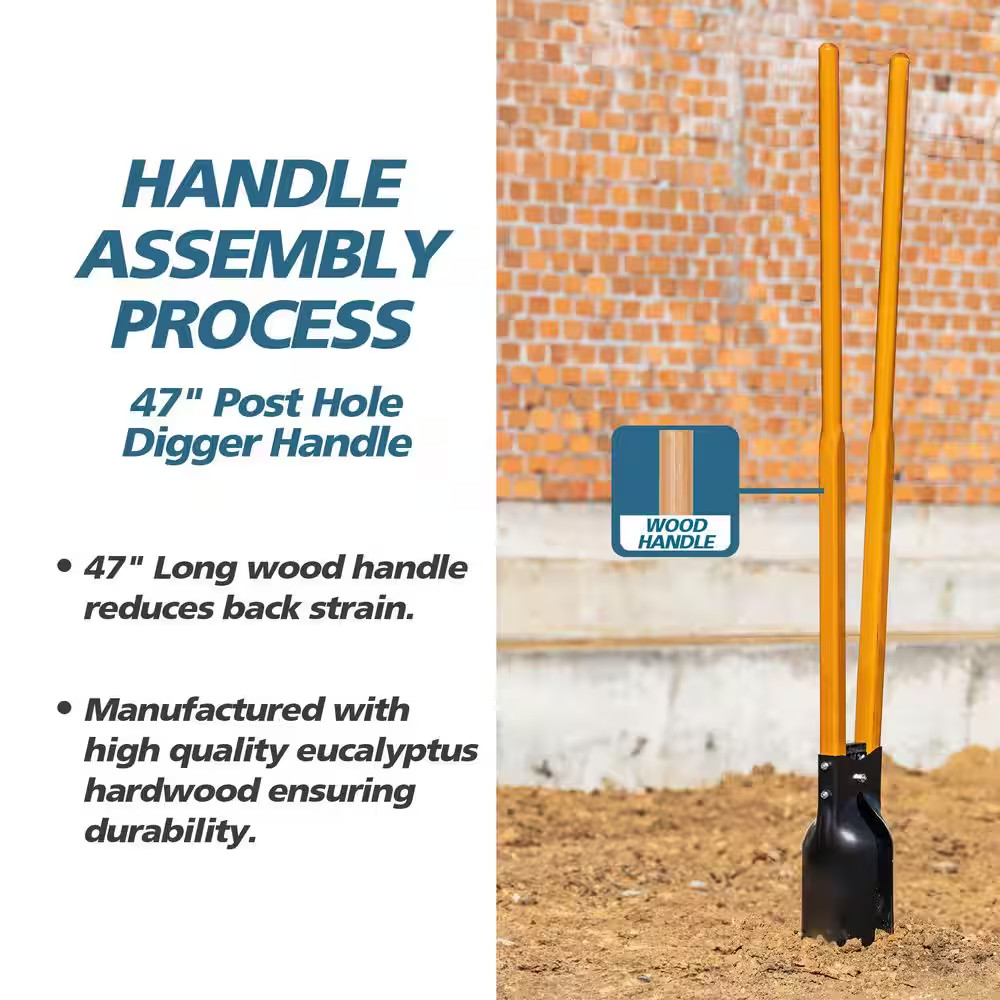 47 In. Post Hole Digger Handle with 1.34 In. Diameter